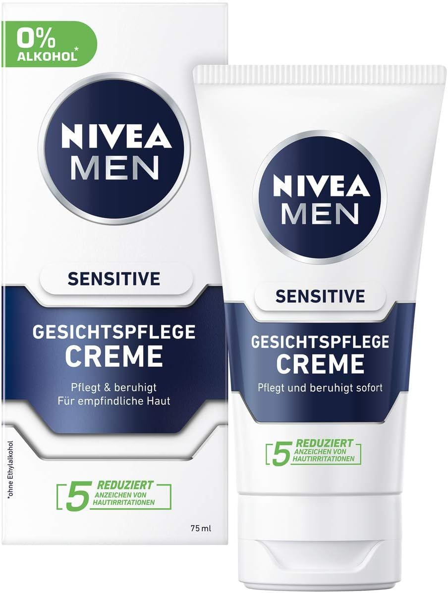 Men - Crema Idratante E Lenitiva per Uomini Con Pelle Sensibile in Confezione Da 2 (2 X 75 Ml)