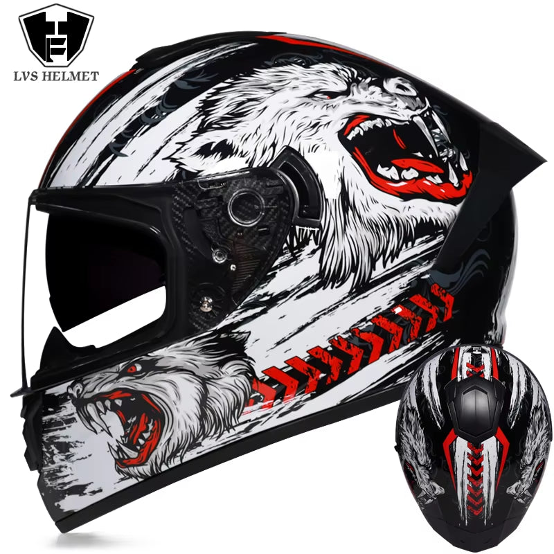 Full Face Racing Helmets Winter Warm Double Visor Motorcycle Helmet Motorbike Sports Helmet