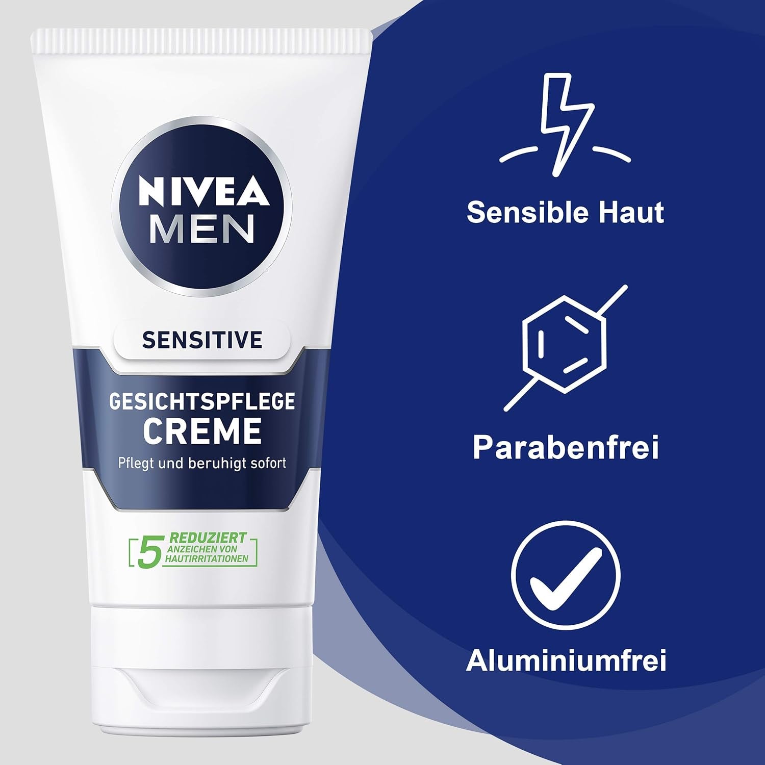 Men - Crema Idratante E Lenitiva per Uomini Con Pelle Sensibile in Confezione Da 2 (2 X 75 Ml)